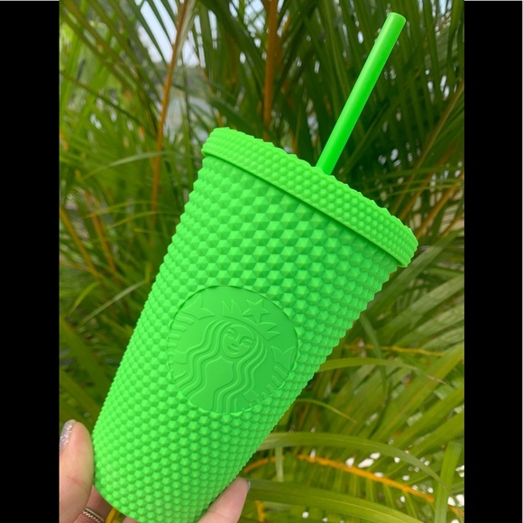 Starbucks Neon Green Studded Cup Cold Tumbler Grande 16oz New 2021 Halloween - Picture 1 of 13